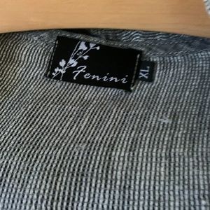 Fenini Silver Mesh Linen Long Sleeve Cardigan